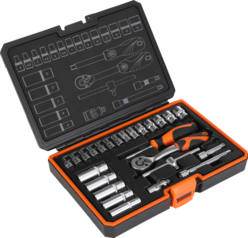 Dopsleutelset 1/4"