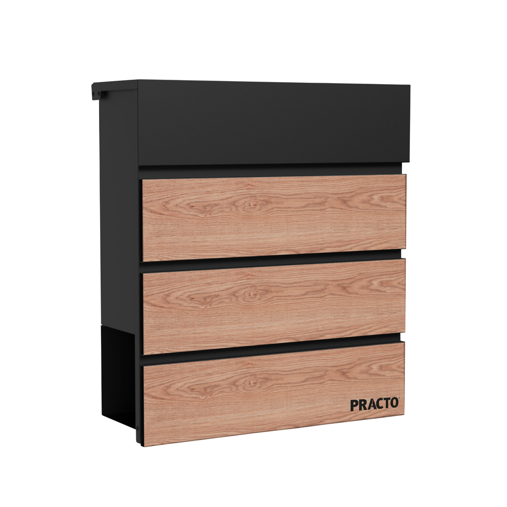 BRIEVENBUS CANNES MAT ZWART - HOUT