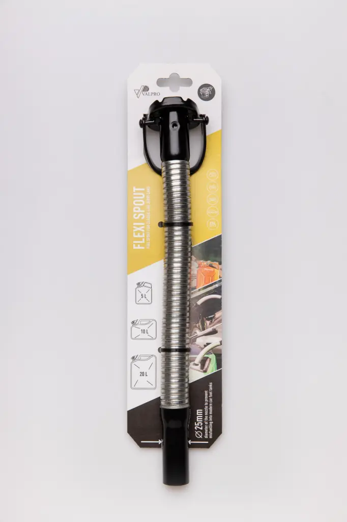 Pouring spout with flexible metal tube for diesel