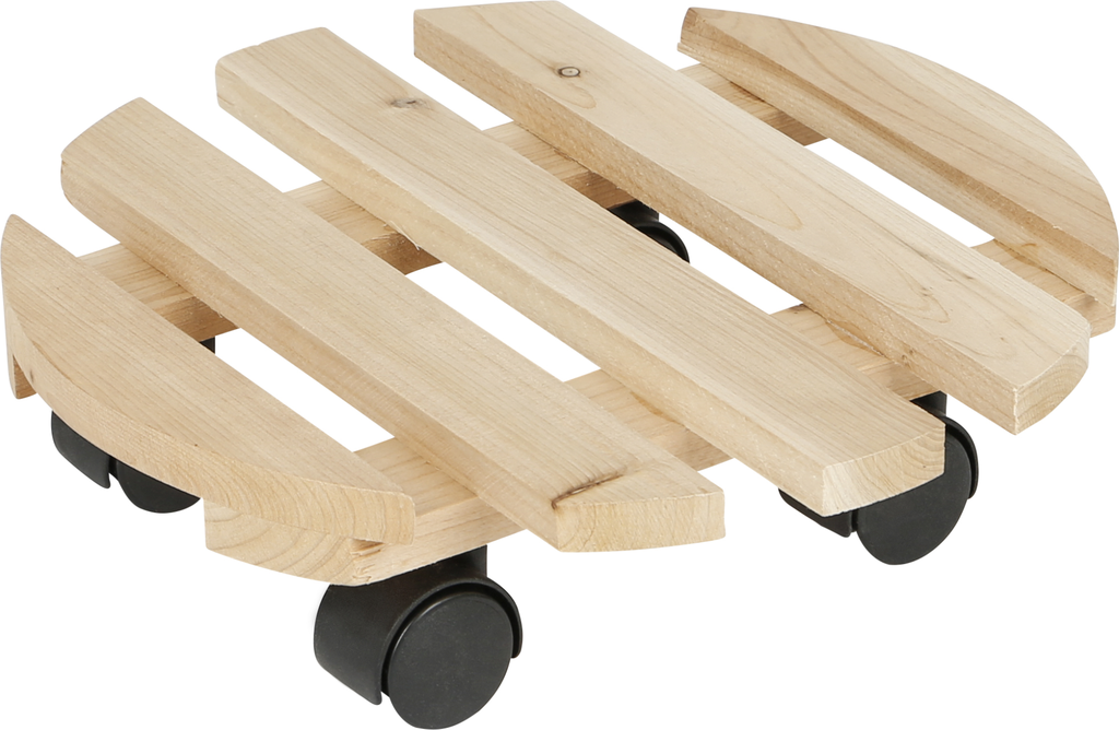 Support pot à roulettes bois