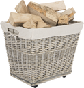 Log basket with wheels
