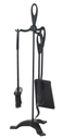 HAARDSET MERAPI 4-DELIG ZWART H. 63.5cm