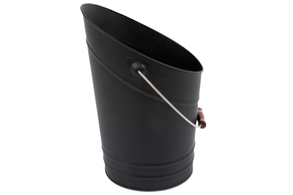 Seau à pellets noir avec rebord incliné