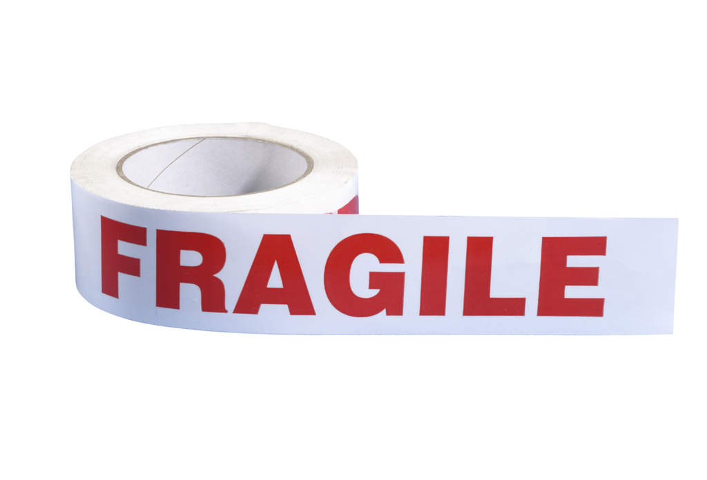 Roll "Fragile" text adhesive tape