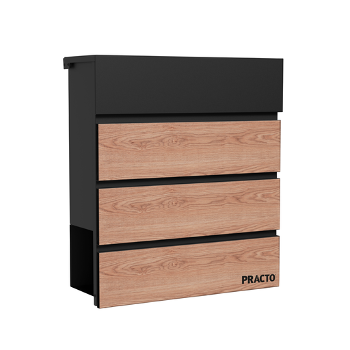 [B431NW] BRIEVENBUS CANNES MAT ZWART - HOUT 